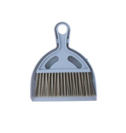 stoffer en blik grijs 20 cm