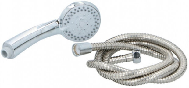 douchekop met slang en houder 8 cm chroom