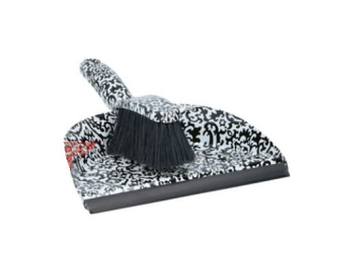stoffer en blik 32 cm zwart
