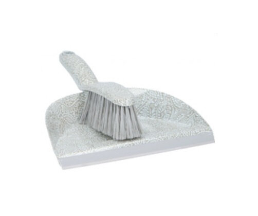stoffer en blik 32 cm grijs