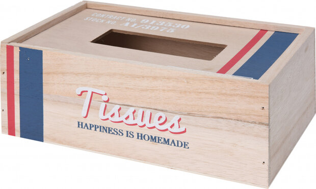 tissuehouder Panorama 24 cm hout bruin