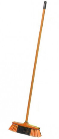 bezem oranje 129 cm
