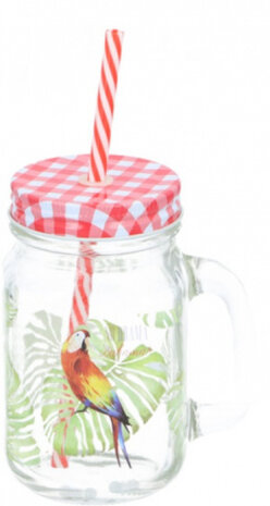 mason jar vogel 130 ml glas rood