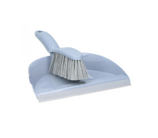stoffer en blik pastelblauw 32 cm grijs