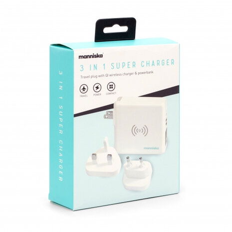oplader 3-in-1 Super Charger 8000mAh wit