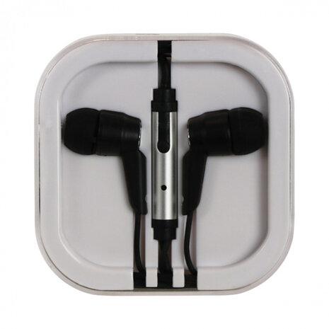 oordopjes met microfoon Aux 3,5 mm zwart