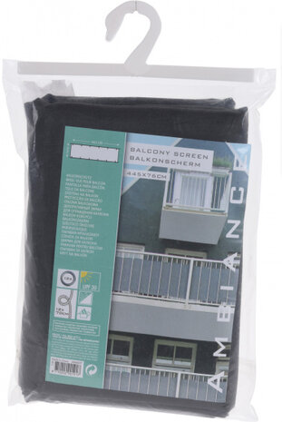 balkonscherm 445x76 cm polyester donkergrijs