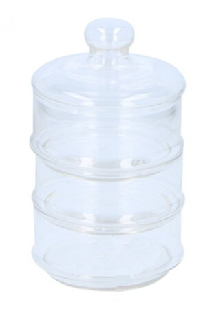 opbergpot 3-laags 23 x 12 cm glas transparant