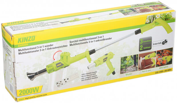 onkruidbrander draaibaar 3-in-1 106 x 9 x 16 cm 230V groen