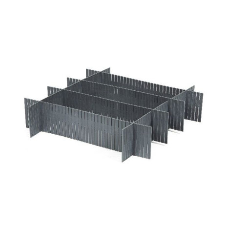 ladeverdelers 44 x 10 cm polypropyleen grijs 6 stuks