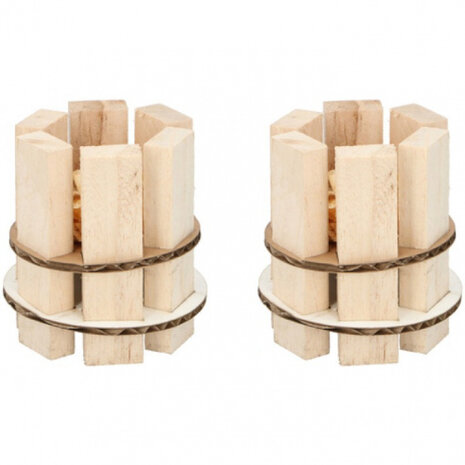 aanmaakhout 7,5 x 8 cm hout blank 2 stuks