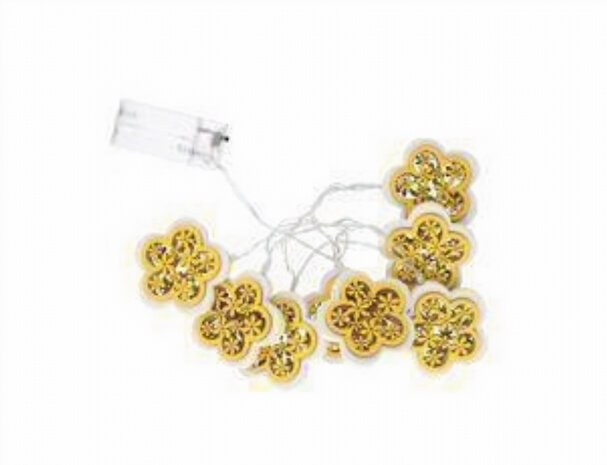 decoratieverlichting bloem 80 cm geel 8 ledjes