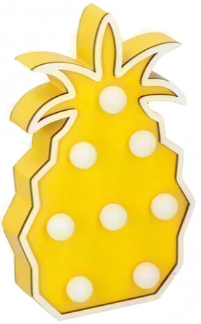 decoratieverlichting Ananas led 24 cm hout geel