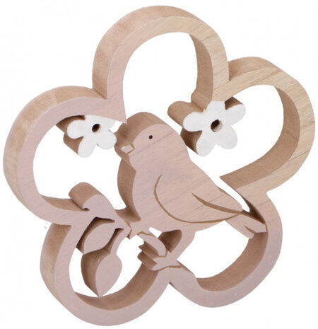 decoratie-ornament Vogel 18 cm hout blank