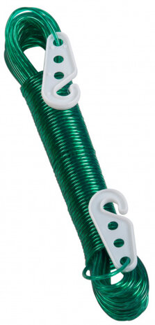 waslijn 20 meter PVC groen 3-delig