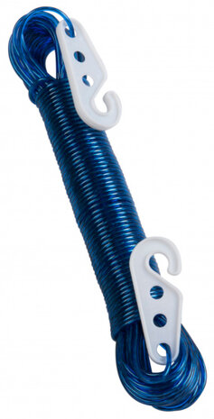 waslijn 20 meter PVC blauw 3-delig