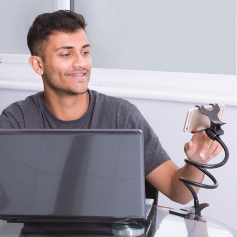 telefoonhouder Lazy Arm 65 cm zwart
