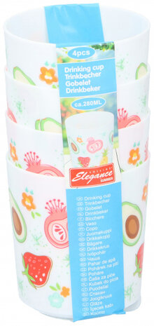 drinkbeker 280 ml polypropyleen wit 4 stuks