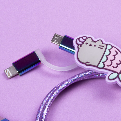 USB-oplaadkabel Zeemeermin 105 cm paars