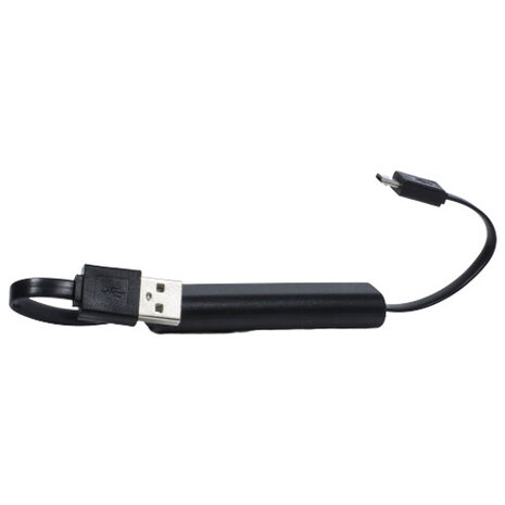 USB-oplaadkabel met powerbank 28 cm zwart