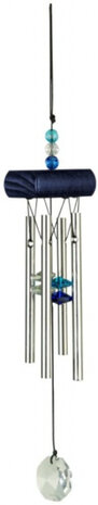 windgong Gem Tunes 27 cm staal/hout blauw 3-delig