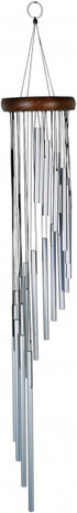 windgong Spiraal 89 cm staal/hout zilver