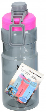 drinkfles 1,1 liter polyetheen 24,5 cm grijs/roze