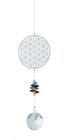 windspinner Magic Bloem 40 cm glas zilver