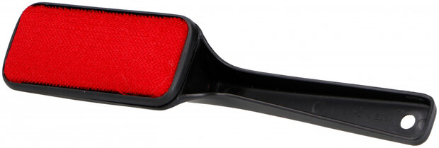 kledingborstel 360&deg; 26 cm polyester zwart/rood