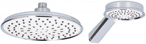 douchekoppenset rond XL ABS chroom/wit 2-delig