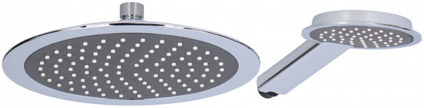 douchekoppenset rond XL ABS chroom/zwart 2-delig