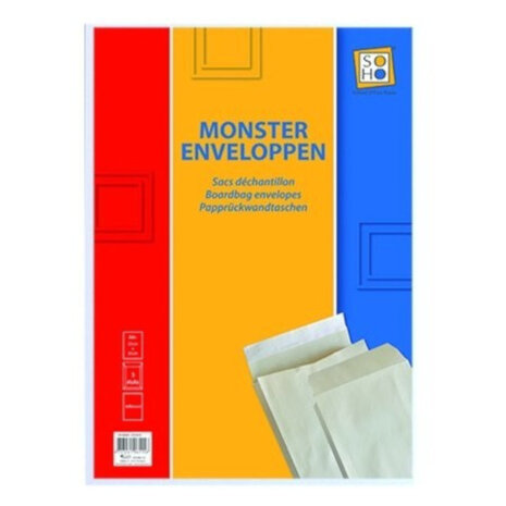 envelop Monster A4+ folio 26,2 x 37,1 cm papier wit 3 stuks