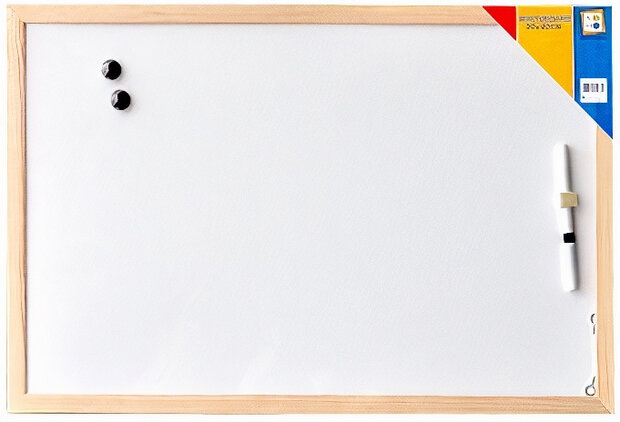 whiteboard 40 x 60 cm hout wit 5-delig