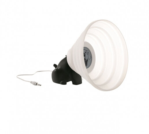 speaker Betty junior 14 cm ABS/siliconen zwart/wit
