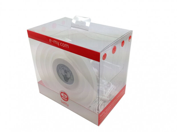 speaker Betty junior 14 cm ABS/siliconen zwart/wit