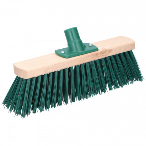 straatbezem-opzetstuk hard 30 cm hout bruin/groen
