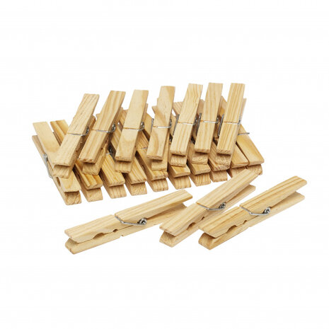wasknijpers 9,5 cm hout bruin 20 stuks