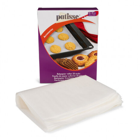bakpapier vellen 38 x 30 cm wit 20 stuks