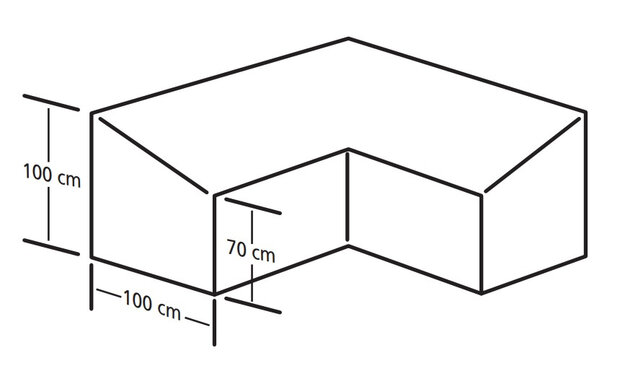 beschermhoes hoekbank 270x270x100 cm SFS grijs