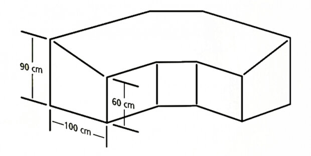 beschermhoes hoekbank 300x300x90 cm SFS grijs