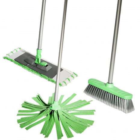 schoonmaakset 120 cm groen 5-delig