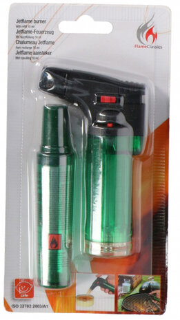 aansteker Jetflame 13,6 ml groen 10,9 cm 2-delig
