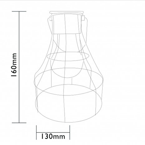 hanglamp Dortmund solar 13 x 16 cm staal koper
