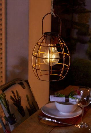 hanglamp Duisburg solar 13 x 16 cm staal koper