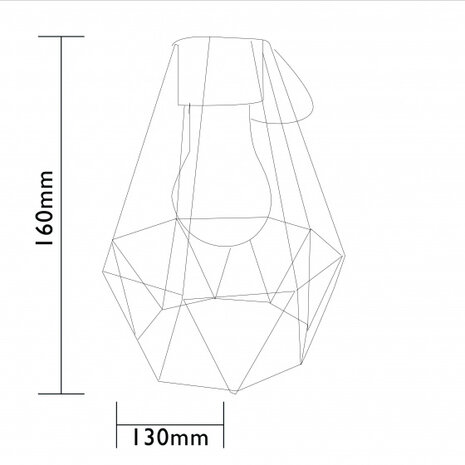 hanglamp Dusseldorf solar 13 x 16 cm staal koper