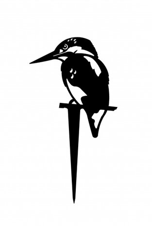 tuinsteker IJsvogel 33 x 19 cm staal zilver