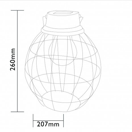 hanglamp Sheffield solar 20,7 x 26 cm staal koper