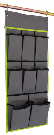 organizer Derby small 36 x 75 cm polyester grijs/lime
