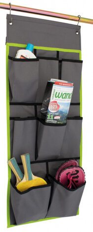 organizer Derby small 36 x 75 cm polyester grijs/lime