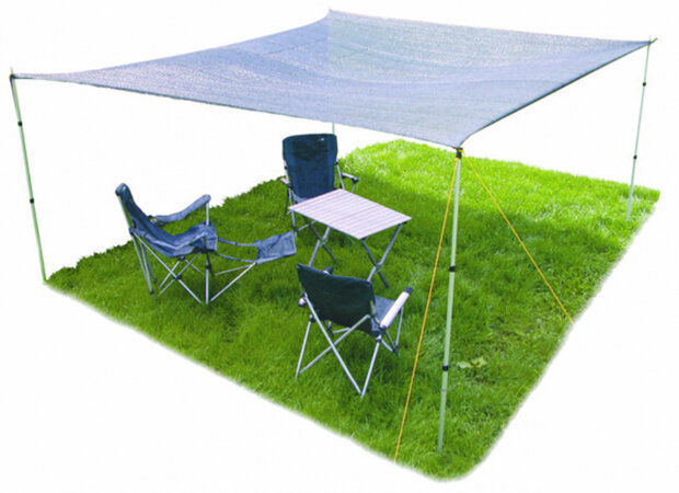 schaduwdoek Mesh 400 x 400 cm polyester grijs